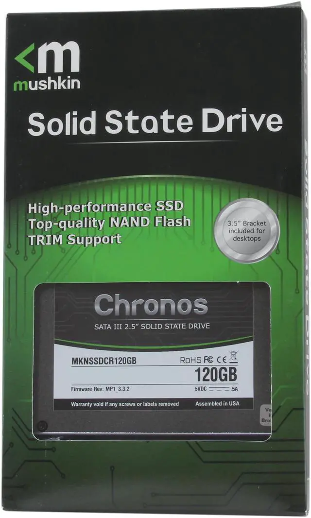 Alt view image 6 of 6 - Mushkin Enhanced Chronos 2.5" 120GB SATA III MLC Internal Solid State Drive (SSD) MKNSSDCR120GB