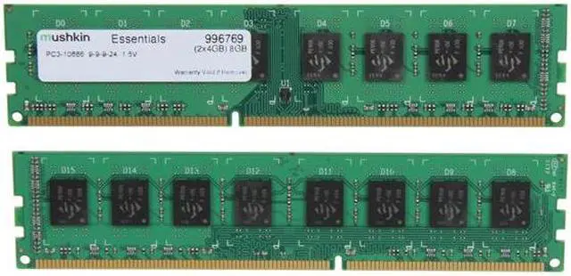 Alt view image 3 of 3 - Mushkin Enhanced Essentials 8GB (2 x 4GB) DDR3 1333 (PC3 10666) Desktop Memory Model 996769