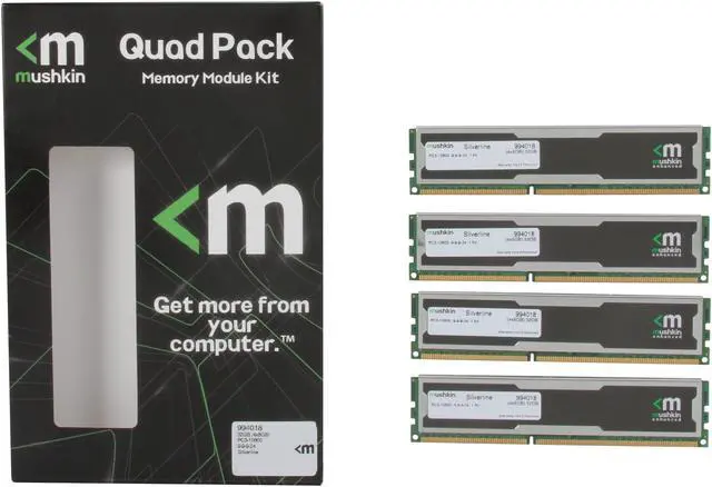 Alt view image 3 of 3 - Mushkin Enhanced Silverline 32GB (4 x 8GB) DDR3 1333 (PC3 10600) Desktop Memory Model 994018