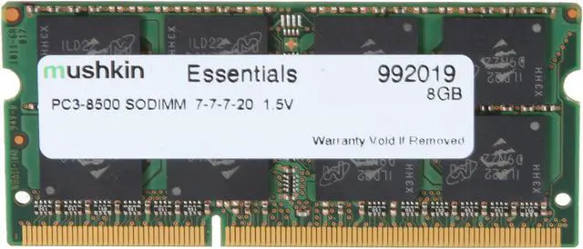 Main image of Mushkin Enhanced Essentials 8GB 204-Pin DDR3 SO-DIMM DDR3 1066 (PC3 8500) Laptop Memory Model 992019