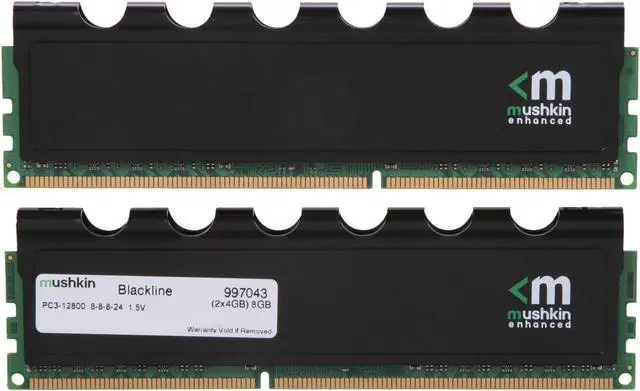 Alt view image 2 of 3 - Mushkin Enhanced Blackline 8GB (2 x 4GB) DDR3 1600 (PC3 12800) Desktop Memory Model 997043