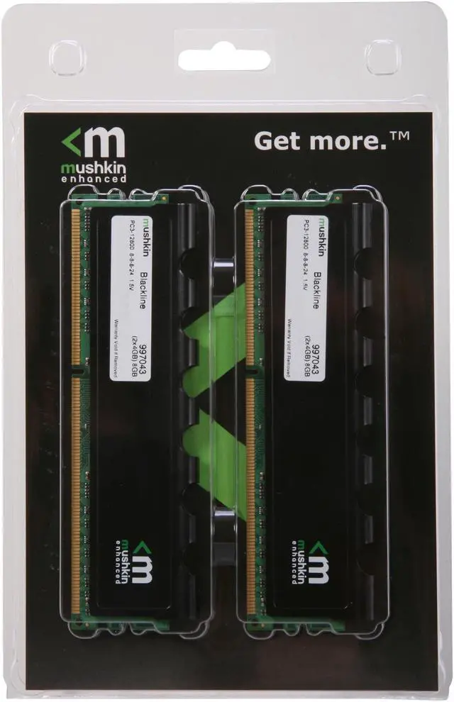 Alt view image 3 of 3 - Mushkin Enhanced Blackline 8GB (2 x 4GB) DDR3 1600 (PC3 12800) Desktop Memory Model 997043