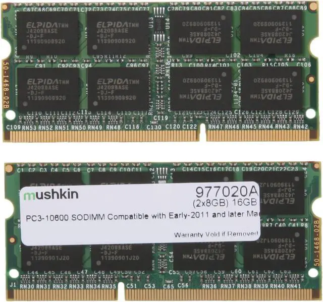 Alt view image 2 of 3 - Mushkin Enhanced 16GB (2 x 8GB) DDR3 1333 (PC3 10600) Memory for Apple Model 977020A