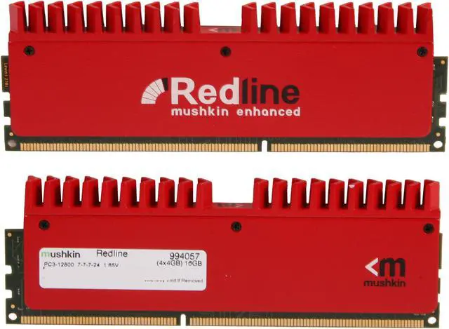 Alt view image 2 of 4 - Mushkin Enhanced Redline 16GB (4 x 4GB) DDR3 1600 (PC3 12800) Desktop Memory Model 994057