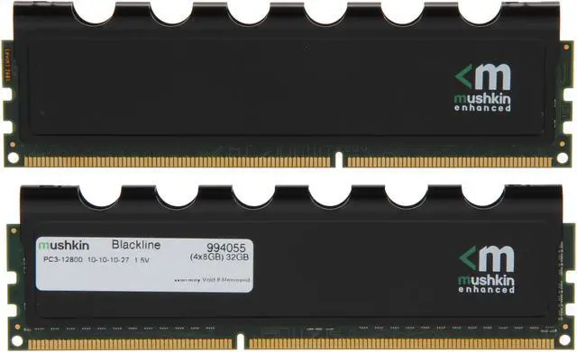 Alt view image 2 of 3 - Mushkin Enhanced Blackline 32GB (4 x 8GB) DDR3 1600 (PC3 12800) Desktop Memory Model 994055