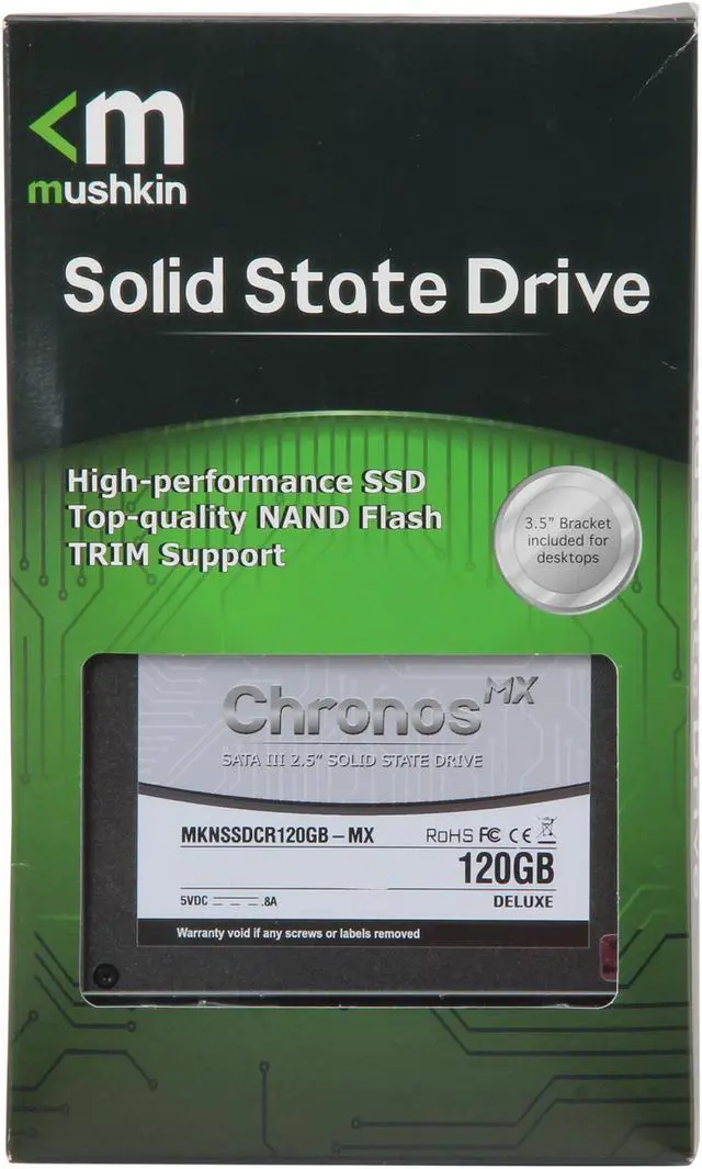 Alt view image 6 of 6 - Mushkin Enhanced Chronos Deluxe MX 2.5" 120GB SATA III MLC Internal Solid State Drive (SSD) MKNSSDCR120GB-MX
