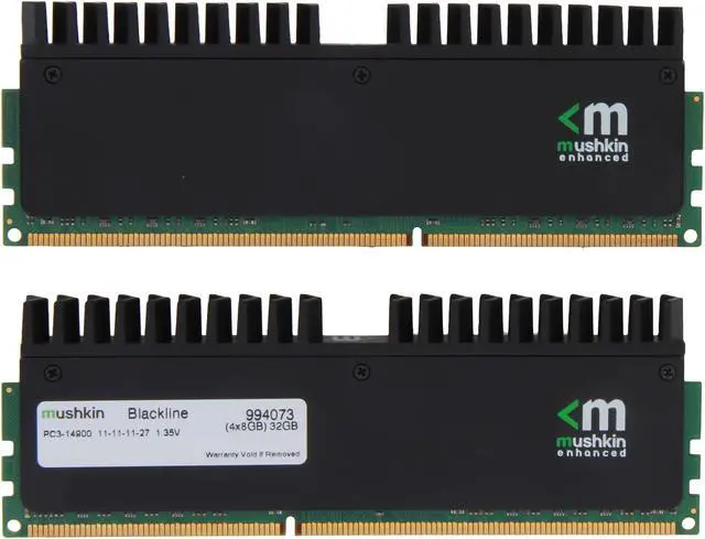 Alt view image 2 of 3 - Mushkin Enhanced Blackline 32GB (4 x 8GB) DDR3L 1866 (PC3L 14900) Desktop Memory Model 994073
