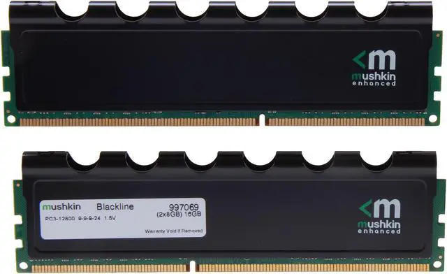 Alt view image 2 of 3 - Mushkin Enhanced Blackline 16GB (2 x 8GB) DDR3 1600 (PC3 12800) Desktop Memory Model 997069