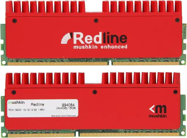 Alt view image 2 of 3 - Mushkin Enhanced Redline 16GB (4 x 4GB) DDR3 2400 (PC3 19200) Desktop Memory Model 994084