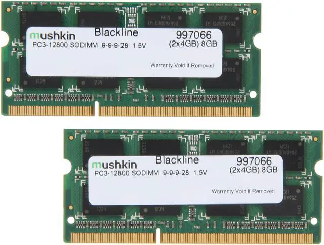 Main image of Mushkin Enhanced Blackline 8GB (2 x 4GB) 204-Pin DDR3 SO-DIMM DDR3 1600 (PC3 12800) Laptop Memory Model 997066
