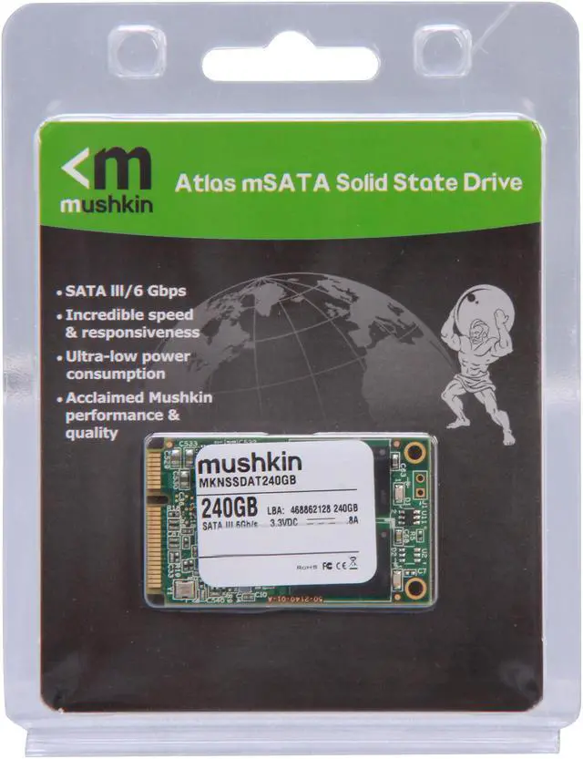 Alt view image 3 of 3 - Mushkin Enhanced 240GB Mini-SATA (mSATA) MLC Internal Solid State Drive (SSD) MKNSSDAT240GB