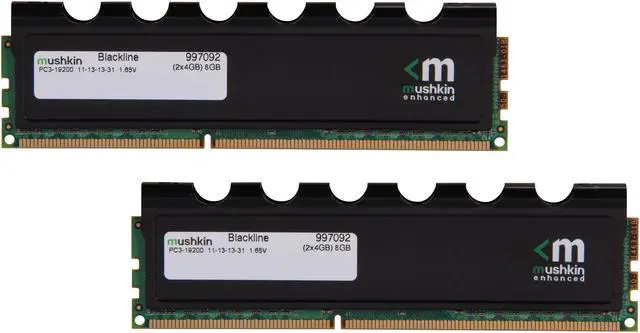 Main image of Mushkin Enhanced Blackline 8GB (2 x 4GB) DDR3 2400 (PC3 19200) Desktop Memory Model 997092