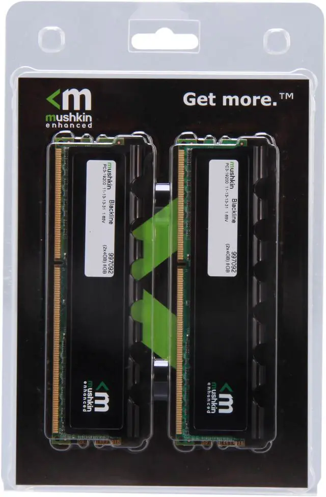 Alt view image 3 of 3 - Mushkin Enhanced Blackline 8GB (2 x 4GB) DDR3 2400 (PC3 19200) Desktop Memory Model 997092