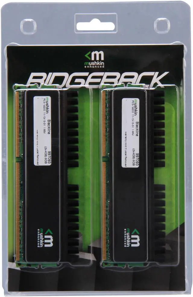 Alt view image 3 of 3 - Mushkin Enhanced Blackline 8GB (2 x 4GB) DDR3 2400 (PC3 19200) Desktop Memory Model 997093