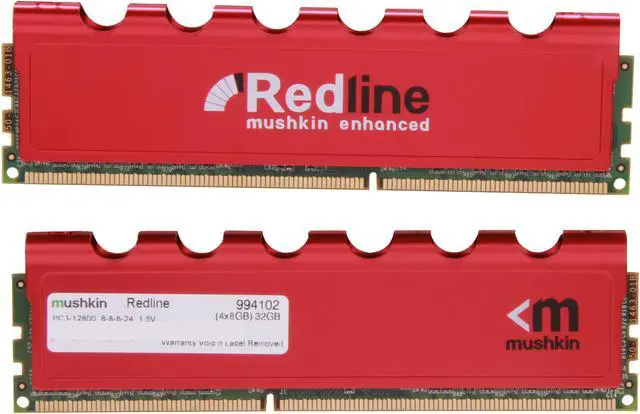 Alt view image 2 of 3 - Mushkin Enhanced Redline 32GB (4 x 8GB) DDR3 1600 (PC3 12800) Desktop Memory Model 994102
