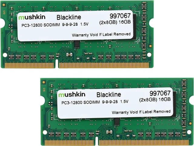 Main image of Mushkin Enhanced Blackline 16GB (2 x 8GB) 204-Pin DDR3 SO-DIMM DDR3 1600 (PC3 12800) Laptop Memory Model 997067