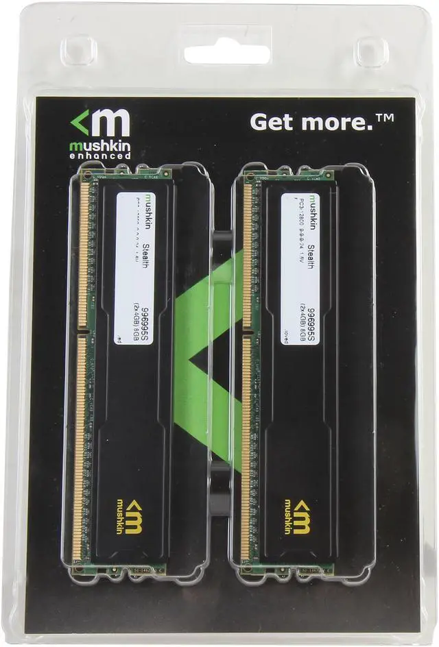 Alt view image 3 of 3 - Mushkin Enhanced STEALTH 8GB (2 x 4GB) DDR3 1600 (PC3 12800) Desktop Memory Model 996995S