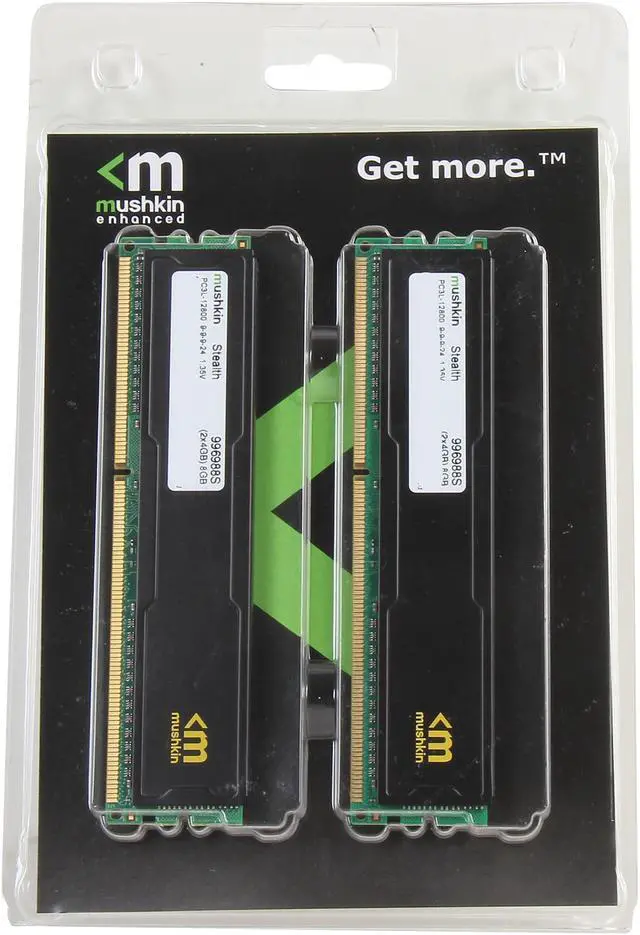 Alt view image 3 of 3 - Mushkin Enhanced Stealth 8GB (2 x 4GB) DDR3L 1600 (PC3L 12800) Desktop Memory Model 996988S
