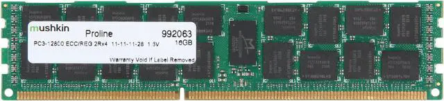 Main image of Mushkin Enhanced PROLINE 16GB ECC Registered DDR3 1600 (PC3 12800) Server Memory Model 992063