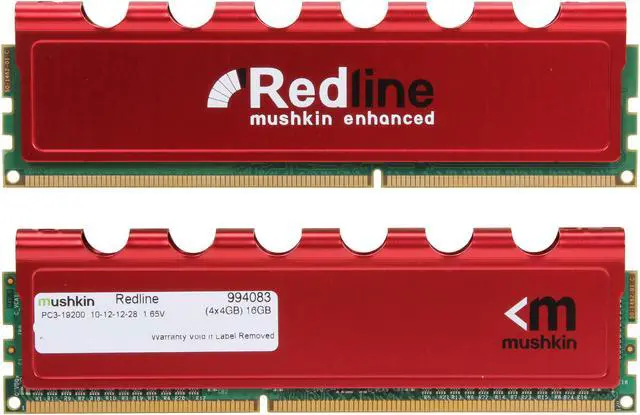 Alt view image 2 of 3 - Mushkin Enhanced Redline 16GB (4 x 4GB) DDR3 2400 (PC3 19200) Desktop Memory Model 994083