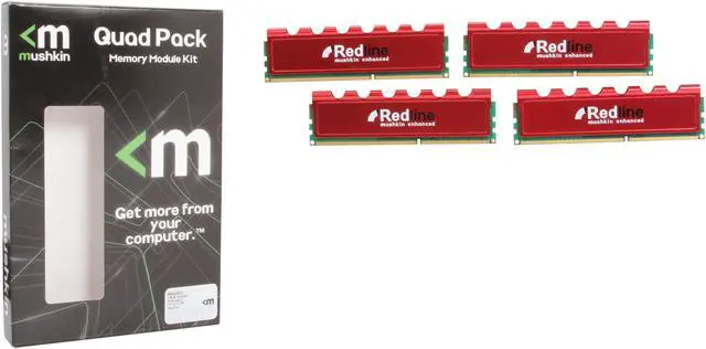 Alt view image 3 of 3 - Mushkin Enhanced Redline 16GB (4 x 4GB) DDR3 2400 (PC3 19200) Desktop Memory Model 994083