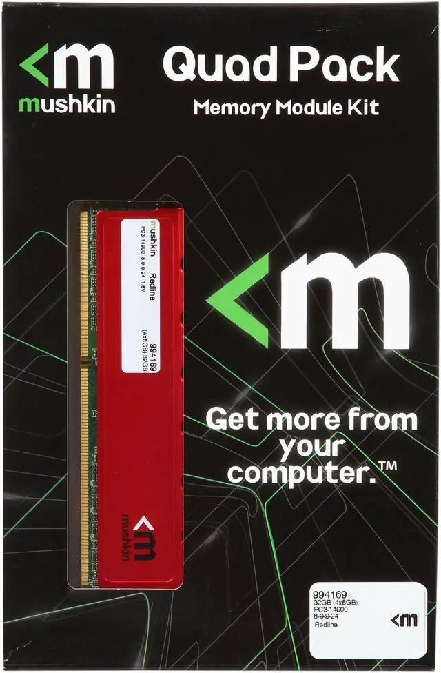 Alt view image 3 of 3 - Mushkin Enhanced Redline 32GB (4 x 8GB) DDR3 1866 (PC3 14900) Desktop Memory Model 994169