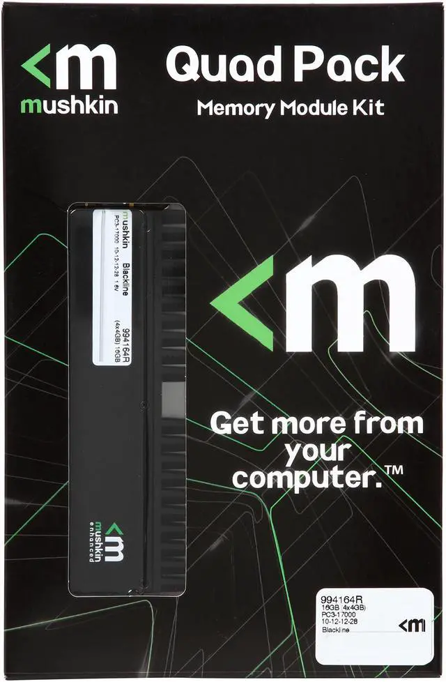Alt view image 3 of 3 - Mushkin Enhanced Blackline 16GB (4 x 4GB) DDR3 2133 (PC3 17000) Desktop Memory Model 994164R