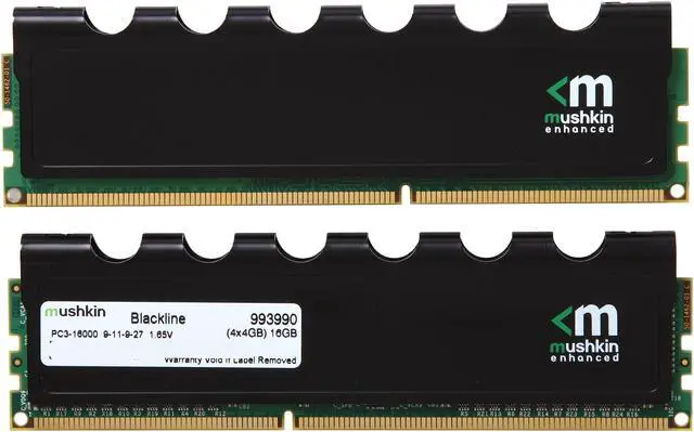 Alt view image 2 of 3 - Mushkin Enhanced Blackline 16GB (4 x 4GB) DDR3 2000 (PC3 16000) Desktop Memory Model 993990