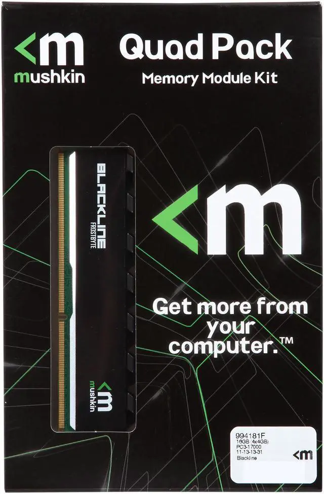 Alt view image 3 of 3 - Mushkin Enhanced Blackline 16GB (4 x 4GB) DDR3 2133 (PC3 17000) Desktop Memory Model 994181F