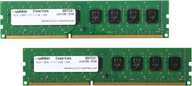 Mushkin Enhanced Essentials 16GB (2 x 8GB) 240-Pin PC RAM DDR3L