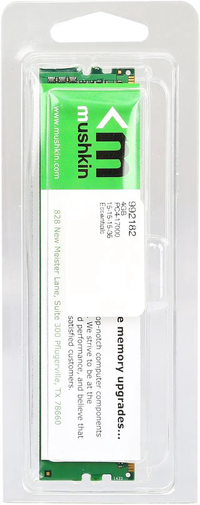 Alt view image 3 of 3 - Mushkin Enhanced Essentials 4GB DDR4 2133 (PC4 17000) Desktop Memory Model 992182