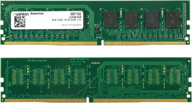 Alt view image 2 of 3 - Mushkin Enhanced Essentials 8GB (2 x 4GB) DDR4 2133 (PC4 17000) Desktop Memory Model 997182