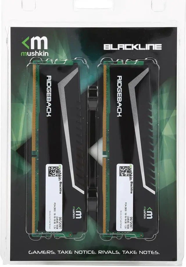 Alt view image 3 of 3 - Mushkin Enhanced Blackline 16GB (2 x 8GB) DDR4 2800 (PC4 22400) Desktop Memory Model 997209T