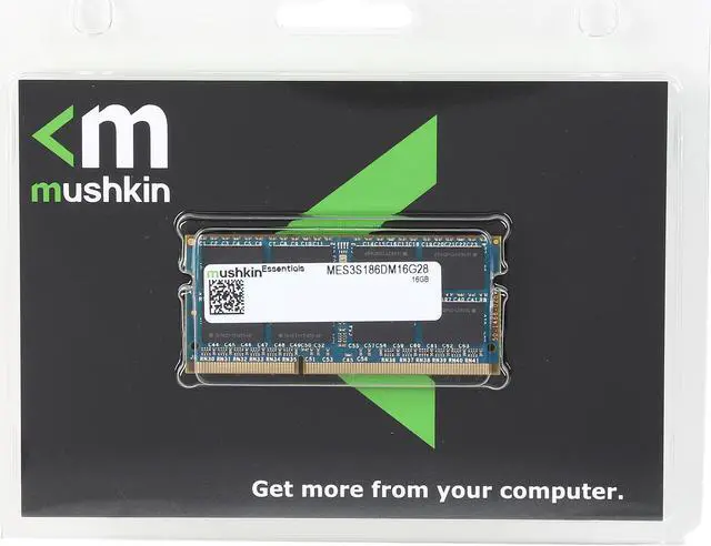 Alt view image 3 of 3 - Mushkin Enhanced Essentials 16GB 204-Pin DDR3 SO-DIMM DDR3L 1866 (PC3L 14900) Laptop Memory Model MES3S186DM16G28