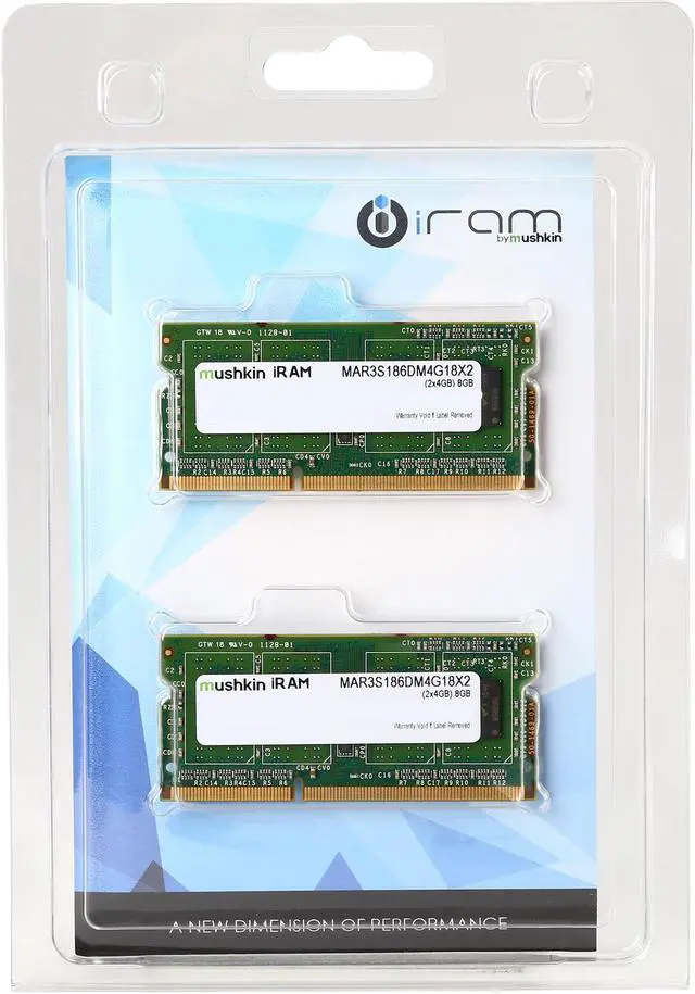 Alt view image 3 of 3 - Mushkin Enhanced iRam 8GB (2 x 4GB) DDR3L 1866 (PC3L 14900) Memory for Late-2015 iMac (Core i5/i7) Model MAR3S186DM4G18X2