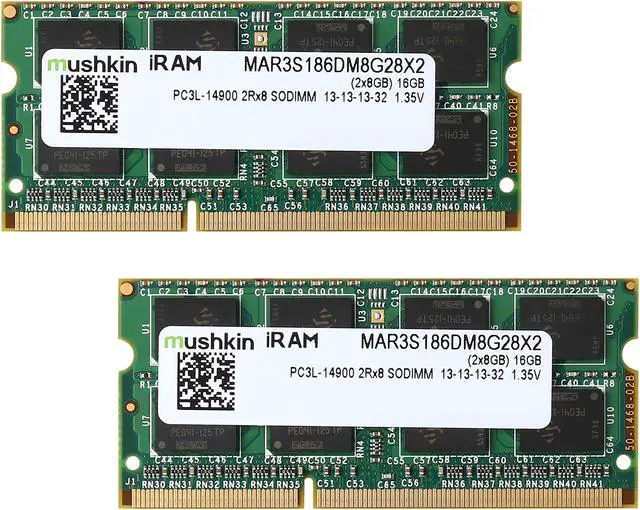 Main image of Mushkin Enhanced iRam 16GB (2 x 8GB) DDR3L 1866 (PC3L 14900) Memory for Late-2015 iMac (Core i5/i7) Model MAR3S186DM8G28X2