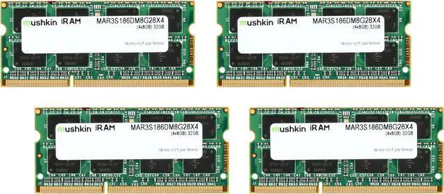 Main image of Mushkin Enhanced iRam 32GB (4 x 8GB) DDR3L 1866 (PC3L 14900) Memory for Late-2015 iMac (Core i5/i7) Model MAR3S186DM8G28X4