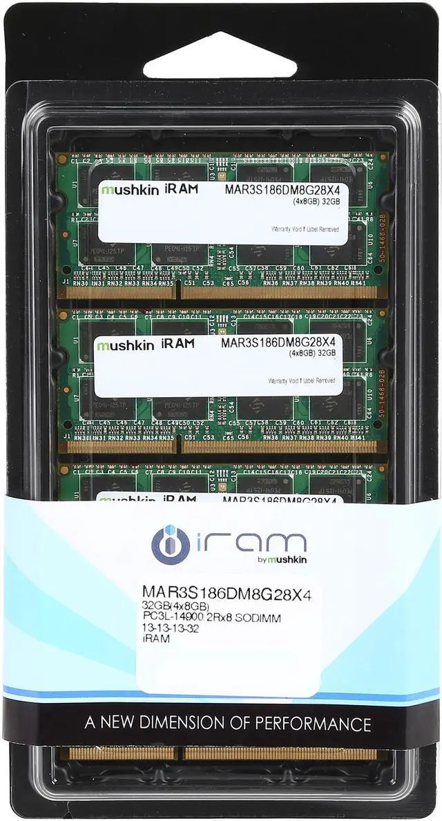 Alt view image 3 of 3 - Mushkin Enhanced iRam 32GB (4 x 8GB) DDR3L 1866 (PC3L 14900) Memory for Late-2015 iMac (Core i5/i7) Model MAR3S186DM8G28X4