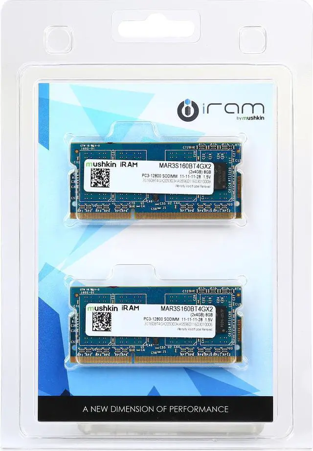 Alt view image 3 of 3 - Mushkin Enhanced iRam 8GB (2 x 4GB) DDR3 1600 (PC3 12800) Memory for Apple Model MAR3S160BT4GX2