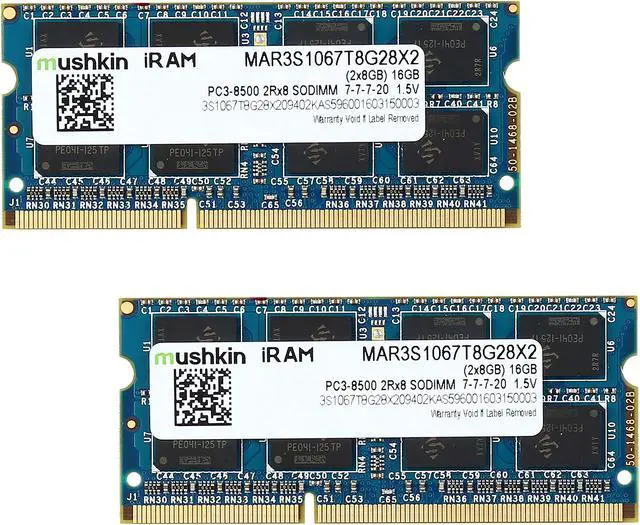 Main image of Mushkin Enhanced iRam 16GB (2 x 8GB) DDR3 1066 (PC3 8500) Memory for Apple Model MAR3S1067T8G28X2
