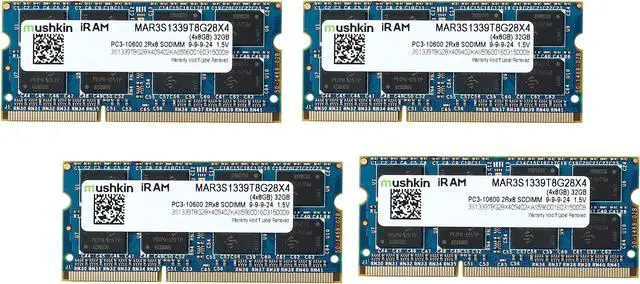 Main image of Mushkin Enhanced iRam 32GB (4 x 8GB) DDR3 1333 (PC3 10600) Memory for Apple Model MAR3S1339T8G28X4