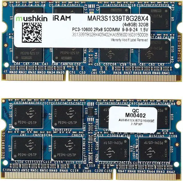 Alt view image 2 of 3 - Mushkin Enhanced iRam 32GB (4 x 8GB) DDR3 1333 (PC3 10600) Memory for Apple Model MAR3S1339T8G28X4