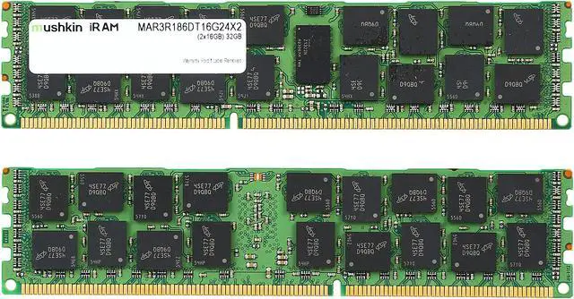 Alt view image 2 of 3 - Mushkin Enhanced iRam 32GB (2 x 16GB) DDR3 1866 (PC3 14900) ECC Registered Memory for Apple Model MAR3R186DT16G24X2