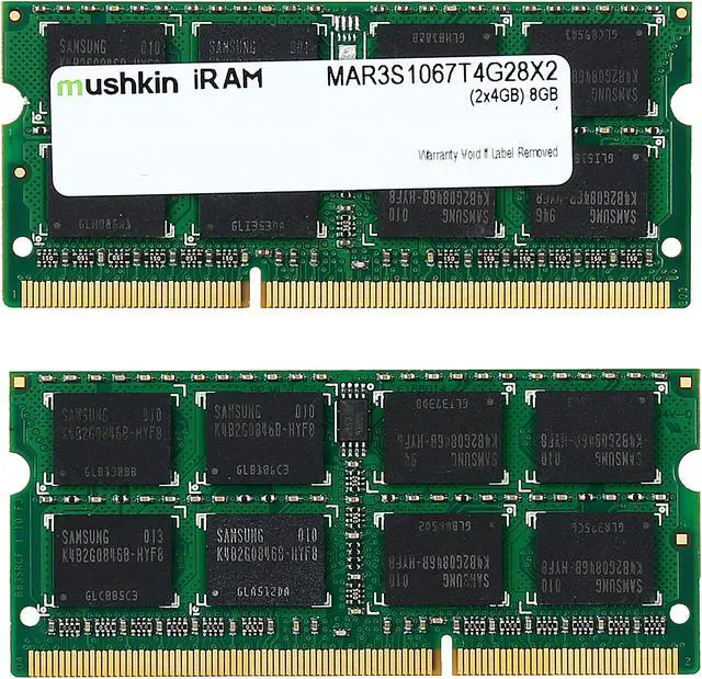 Alt view image 2 of 3 - Mushkin Enhanced iRam 8GB (2 x 4GB) DDR3 1066 (PC3 8500) Memory for Apple Model MAR3S1067T4G28X2