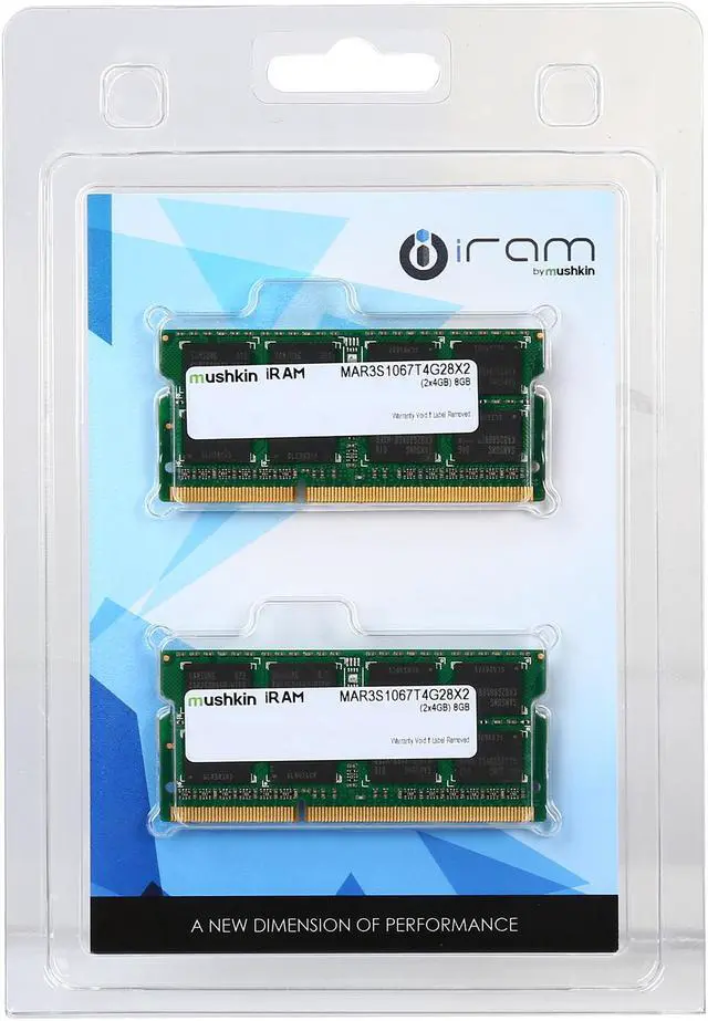 Alt view image 3 of 3 - Mushkin Enhanced iRam 8GB (2 x 4GB) DDR3 1066 (PC3 8500) Memory for Apple Model MAR3S1067T4G28X2