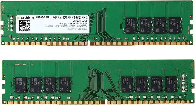 Alt view image 2 of 3 - Mushkin Enhanced Essentials 32GB (2 x 16GB) DDR4 2133 (PC4 17000) Desktop Memory Model MES4U213FF16G28X2