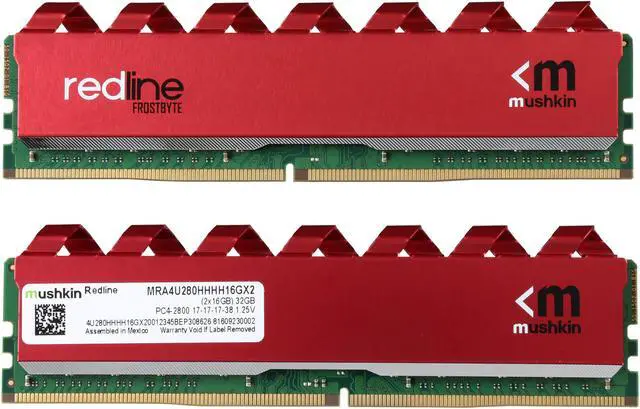 Alt view image 2 of 3 - Mushkin Enhanced Redline 32GB (2 x 16GB) DDR4 2800 (PC4 22400) Memory (Desktop Memory) Model MRA4U280HHHH16GX2
