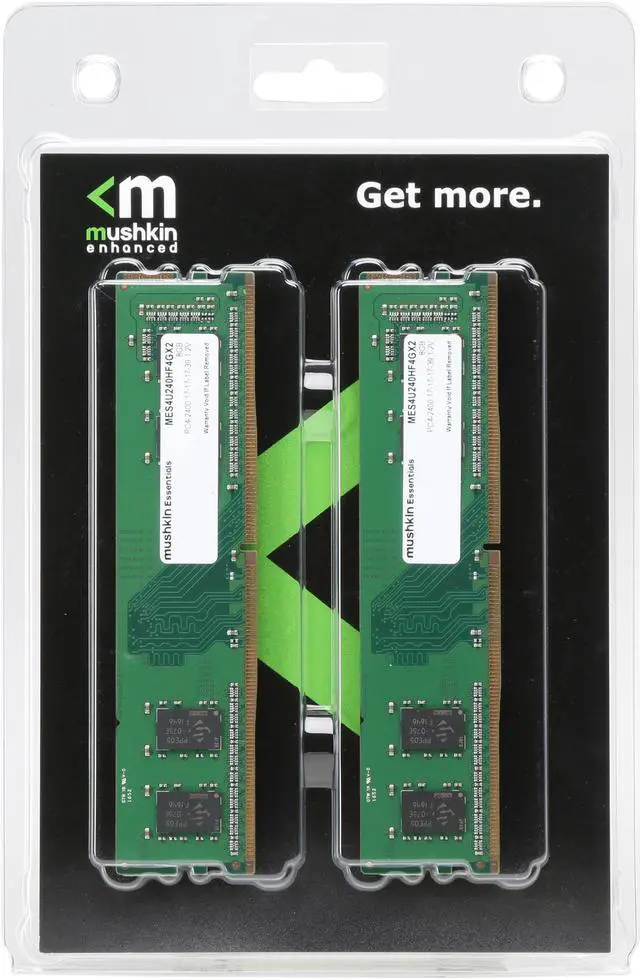 Alt view image 3 of 3 - Mushkin Enhanced Essentials 8GB (2 x 4GB) DDR4 2400 (PC4 19200) Desktop Memory Model MES4U240HF4GX2