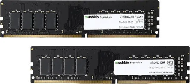 Main image of Mushkin Enhanced Essentials 32GB (2 x 16GB) DDR4 2400 (PC4 19200) Desktop Memory Model MES4U240HF16GX2