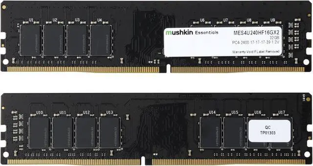 Alt view image 2 of 3 - Mushkin Enhanced Essentials 32GB (2 x 16GB) DDR4 2400 (PC4 19200) Desktop Memory Model MES4U240HF16GX2